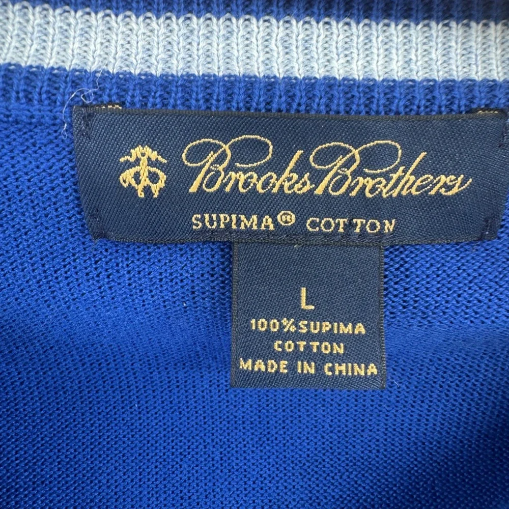 Brooks Brothers Sweater Mens Large Supima Cotton V-Neck Lightweight‎ Pullover